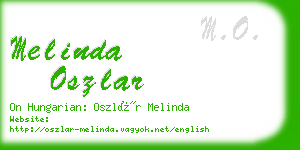 melinda oszlar business card